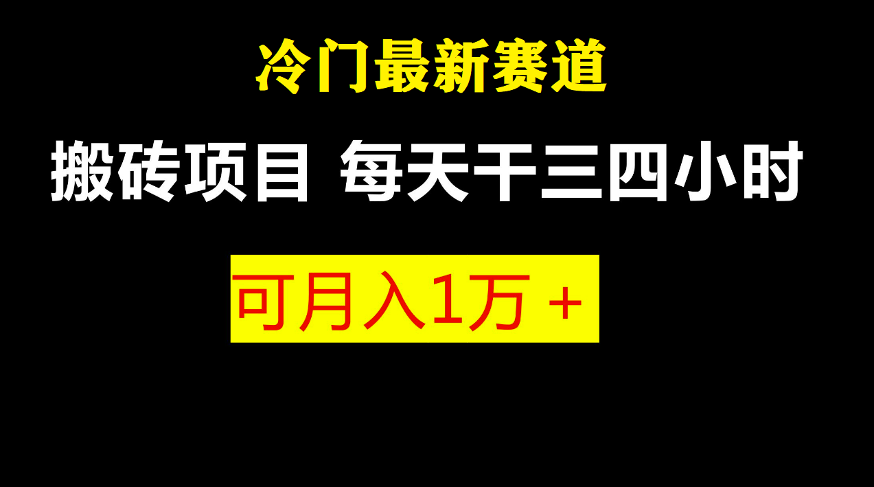 最新冷门游戏搬砖项目，零基础也能玩（附教程+软件）